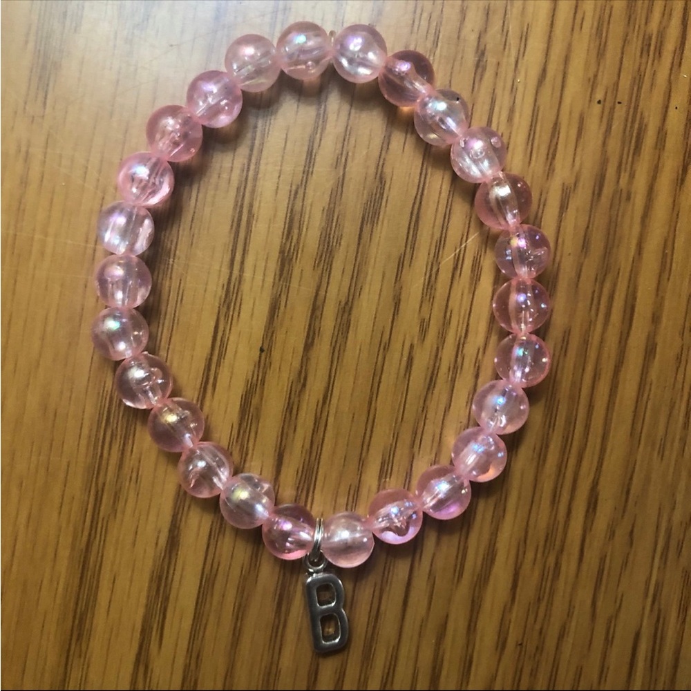 Pink initial bracelet